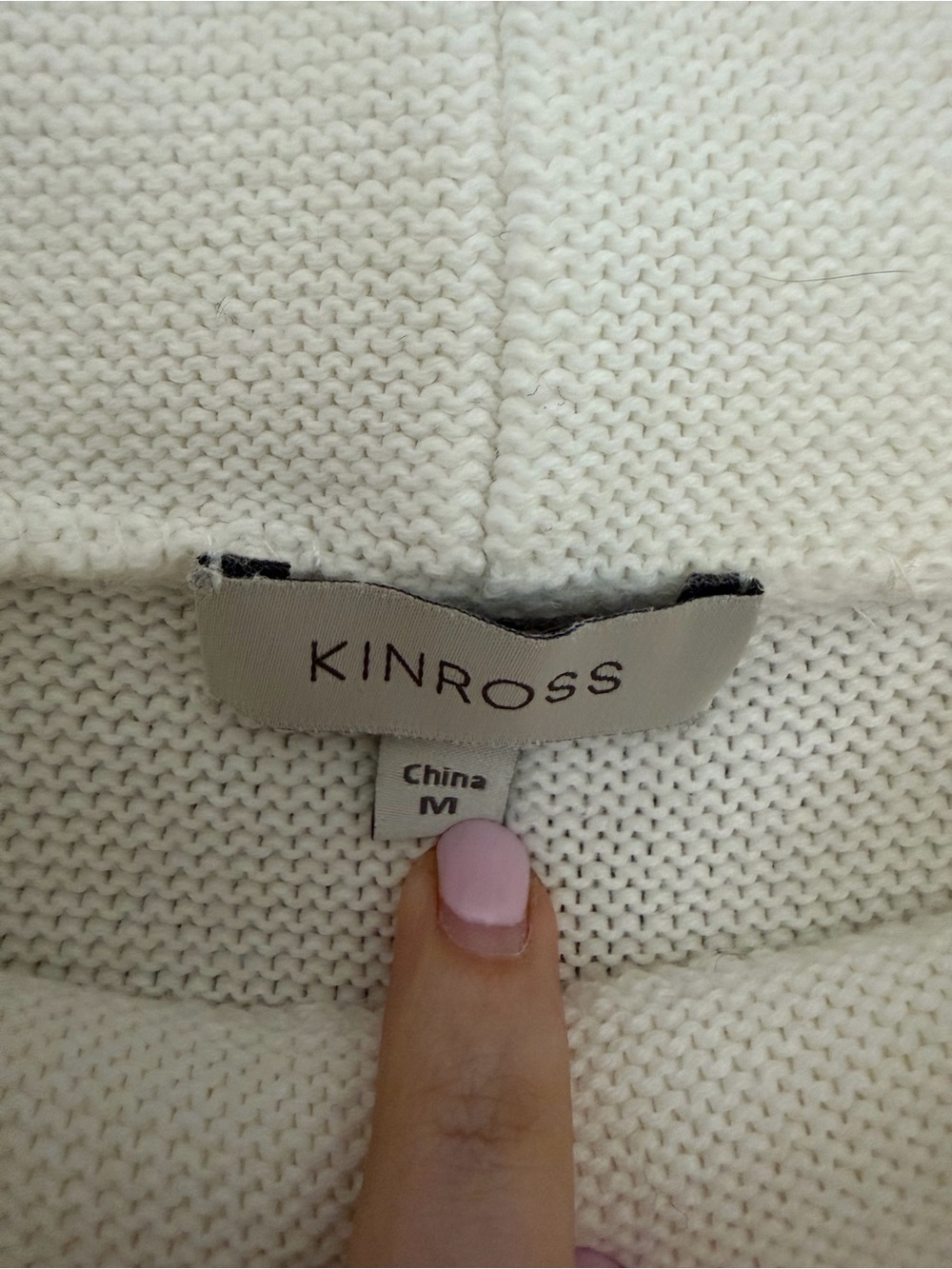 Kinross bone white Knit Funnel Neck Sweater 100% cotton - Picture 7 of 7
